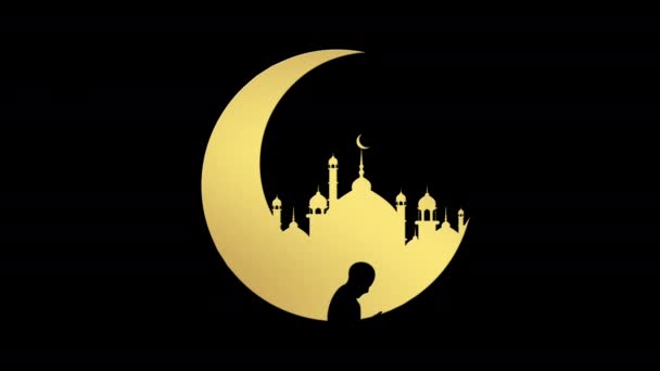 Fondo Ramadán Con Alfa Mate — Vídeo de stock