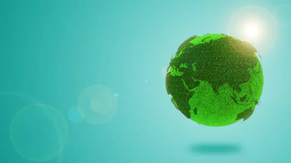 Planeta Tierra Verde Con Luz Solar — Foto de Stock