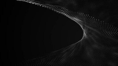 Soyut Gri Noktalar Parçacıkları Karanlık Arkaplan