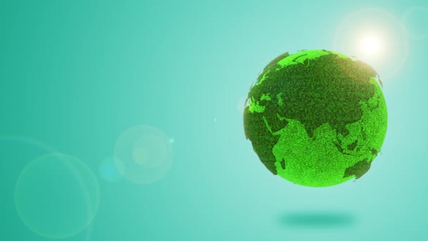 Planeta Terra Verde Com Luz Solar — Vídeo de Stock