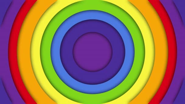 Abstract Kleurrijke Concentrische Pneumorfe Cirkels Achtergrond — Stockvideo