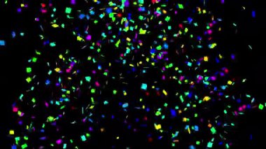 Alfa kanalı ile izole edilmiş renkli gökkuşağı konfetisi