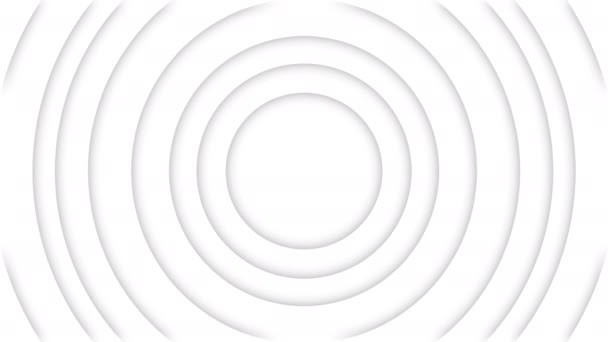 Abstract Witte Concentrische Pneumorfe Cirkels Achtergrond — Stockvideo