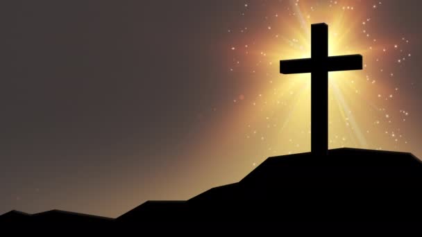 Holy Cross with Heavenly Particles and Copyspace, Good Friday Background