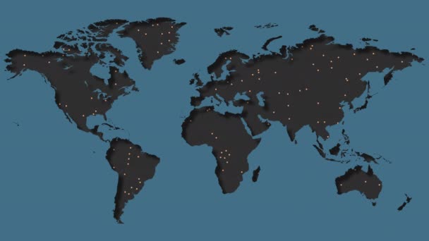 Mapa Mundo Com Rede Conexão Global — Vídeo de Stock