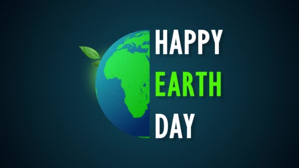 День Земли Счастливая Половина Земли Листьями — стоковое видео