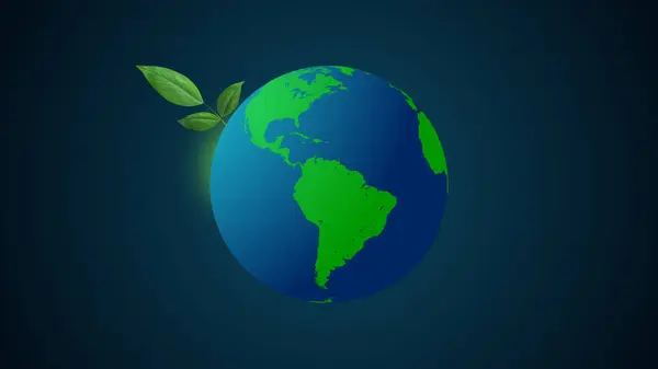 Día Tierra Con Planeta Tierra Hojas — Foto de Stock