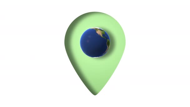 Globo Terra Localização Gps Icon Cutout — Vídeo de Stock