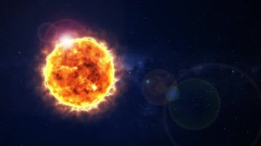 Uzayda güneş aktivitesi olan yakıcı güneş