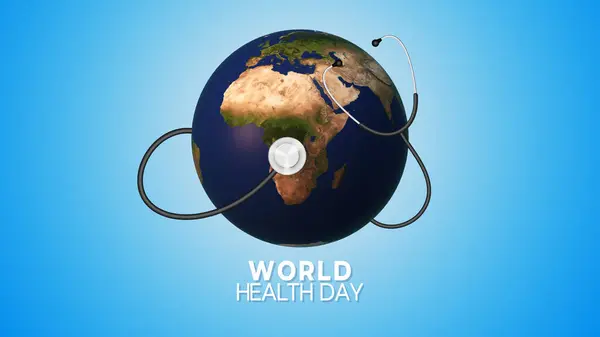 World health day concept with stethoscope and globe