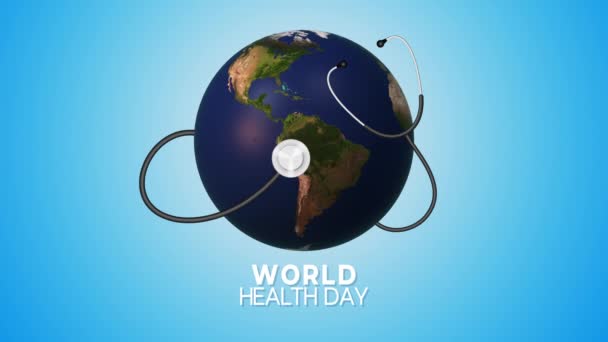 Steteskop Küreyle Dünya Sağlık Günü Kavramı — Stok video