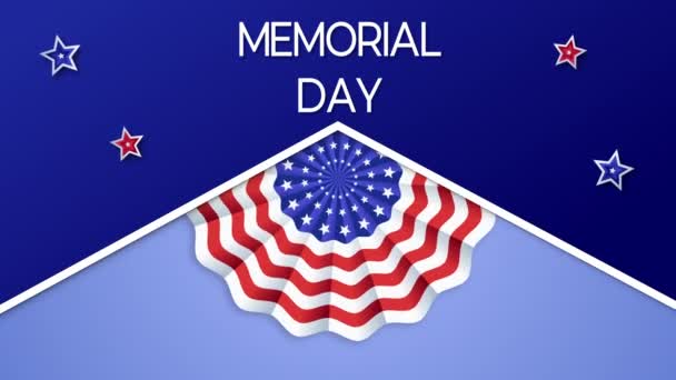 Memorial Day Viering Banner Met Amerikaanse Vlag Sterren — Stockvideo