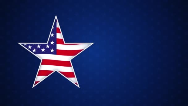 Americká Vlajka Uvnitř Tvaru Hvězdy — Stock video