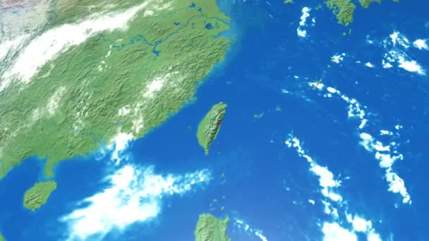 Planeta Terra Taiwan Terremoto Com Ondas Sísmicas Vermelhas — Vídeo de Stock
