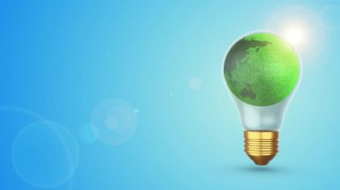 Ampul Şeklinin İçinde Yeşil Küre Yörüngesi