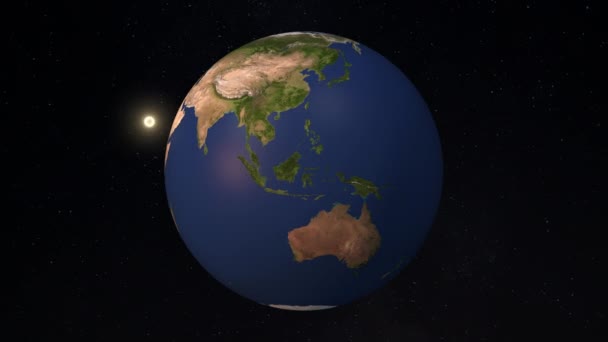 Planeta Ziemia Obraca Się Prędkością Światła Przestrzeni — Wideo stockowe