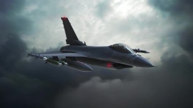 Savaşçı Jet bulutların üzerinde uçuyor