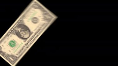 Siyah arka planda dönen Amerikan doları