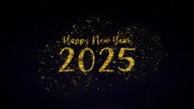 Parlayan Havai fişekler Yeni Yıl 2025 metnini gözler önüne serdi