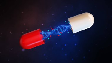 Kapsül Dönen DNA Helix Yapısı Kapsülü