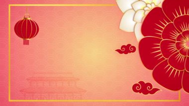 Fener ve Çiçek Tasarımı ile Pembe Arkaplan