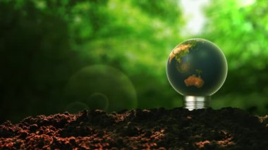 Ampul ve Dünya ile Yeşil Enerji Konsepti