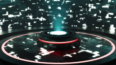 Dijital Platform 'da Geleceğin Bilim-Kurgu Hologram Işık Projeksiyonu