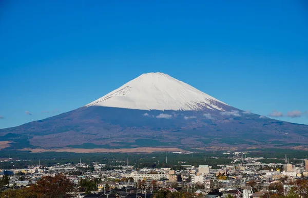 Porträt Des Berges Fuji Mit Schnee Winter Unter Klarem Blauen — Stockfoto