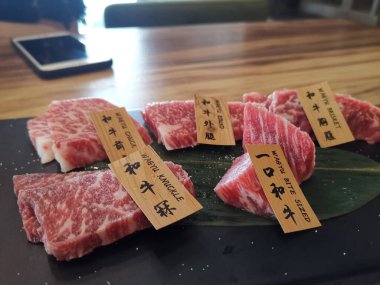 raw beef cut platter