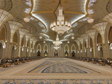 grand view of the interior of the Qasr Al Watan in Abu Dhabi