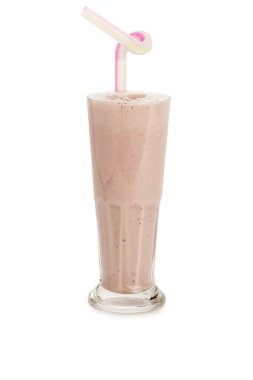 milkshake with chocolate, isolated on white background