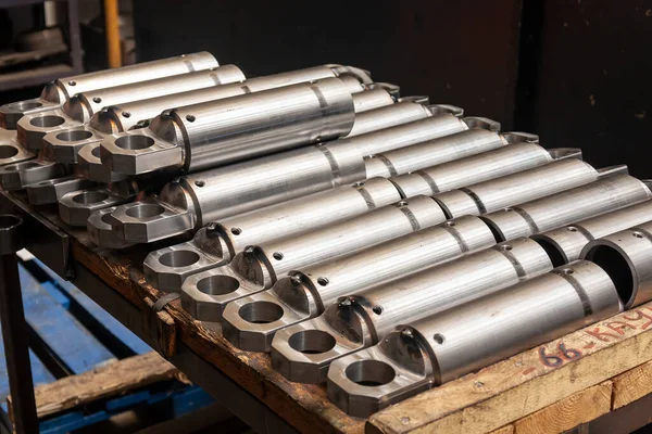 stacked, steel hydraulic cylinders