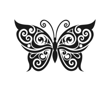 Kelebek siluetleri ve simge vektör seti logo tasarımı