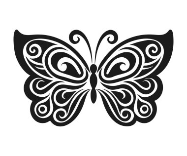 Kelebek siluetleri ve simge vektör seti logo tasarımı