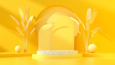 3d podium product display background design render illustration