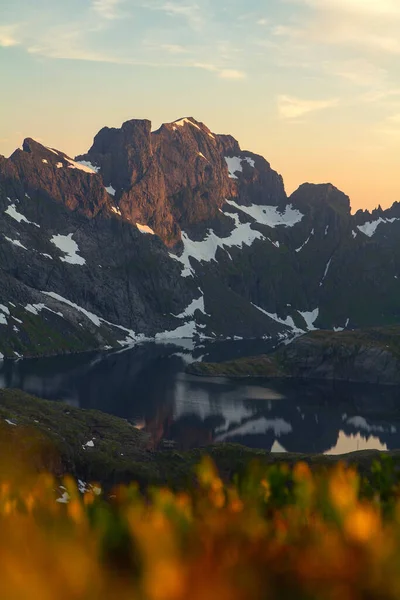 Norwegian landscape in the light of a midnight sun