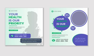 Gradyan diş kliniği sosyal medya gönderme şablonu