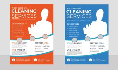 Temizlik servisi broşürü tasarımı, Flyer poster tasarımı şablonu, Ev Temizleme Hizmetleri broşürü