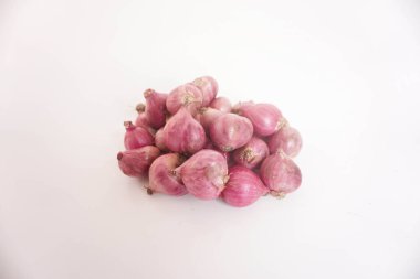 fresh shallot or red onion on white background