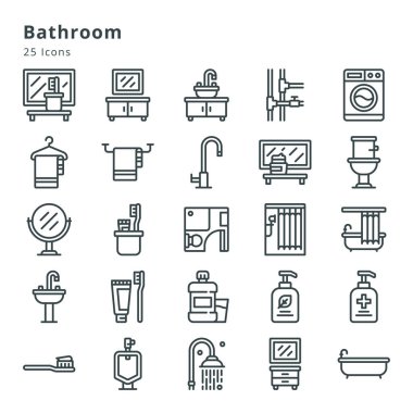 25 icons on bathroom and related topic