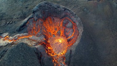 Iceland volcano crater hot chart