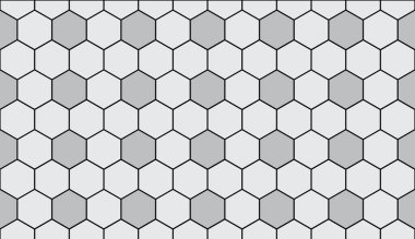 Seamless pattern of soccer football, with colorful hexagons, fully editable vector illustration.