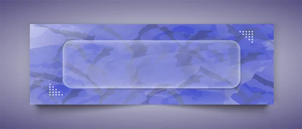 Glasmorphismus Banner Bunte Flüssigkeitsverlauf Aquarell Blau Hintergrund Vektorschablone Banner Poster — Stockvektor