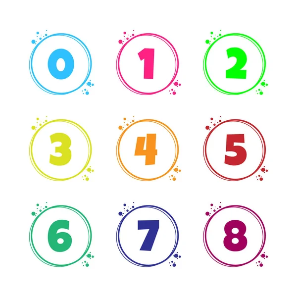 Vector Illustration Numbers Character Cartoon Style Set — Stock Vector