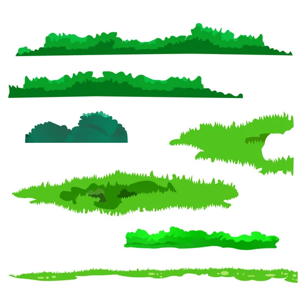 Illustration Vectorielle Herbe Verte Bordure Plan — Image vectorielle