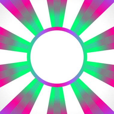 Gradyan stili güneş patlaması arka plan, ışınlar, radyal, yaz afişi, vektör illüstrasyonu