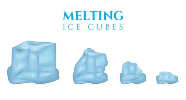 Eriyen gerçekçi buz küplerinin vektör çizimleri