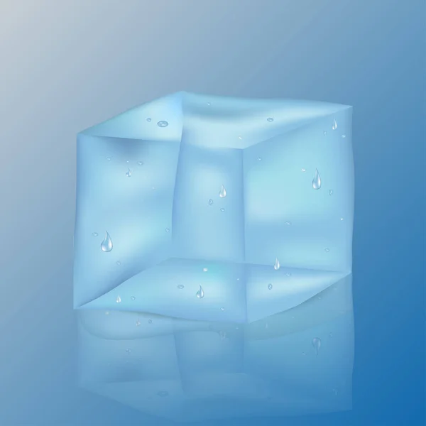 現実的なスタイルの氷のキューブを溶かすベクトルイラストのセット — ストックベクタ