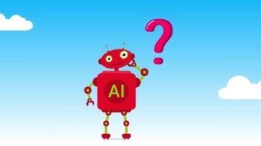 Soru işaretli yapay robot, hayal kırıklığına uğramış robot düşüncesi, yapay zeka teknolojisi servis faq sorununu desteklemeye yardımcı olur