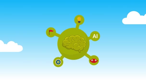 Brainstorming Analyse Esprit Pour Atteindre Succès Pensée Créative Intelligence Artificielle — Video